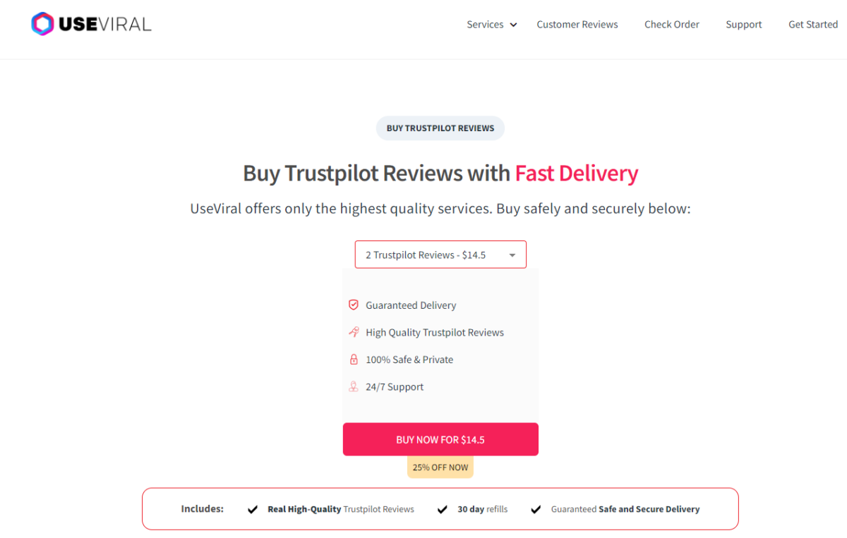 UseViral Buy Trustpilot Reviews