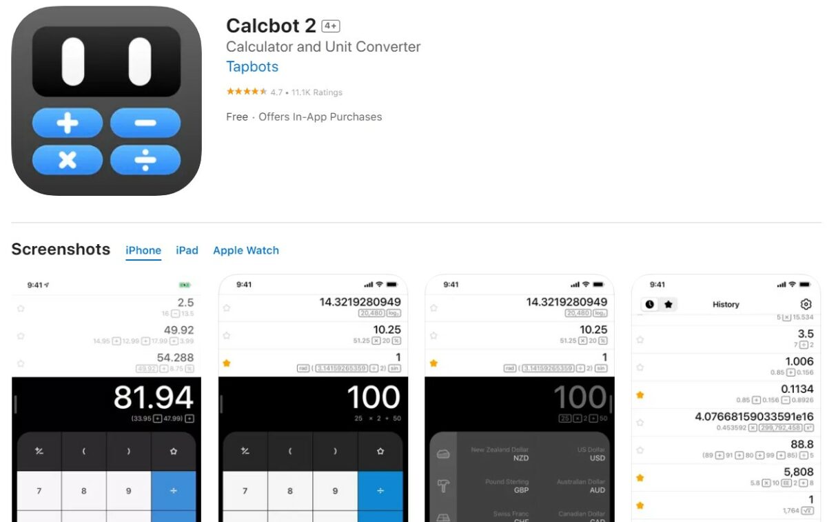 Calcbot Best Apps For Apple Watch