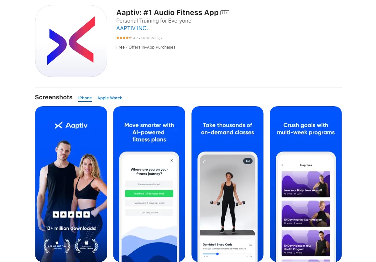aaptiv Best Apps for Workout
