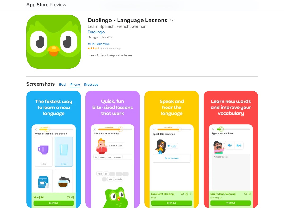 duolingo Best Apps for Learning English