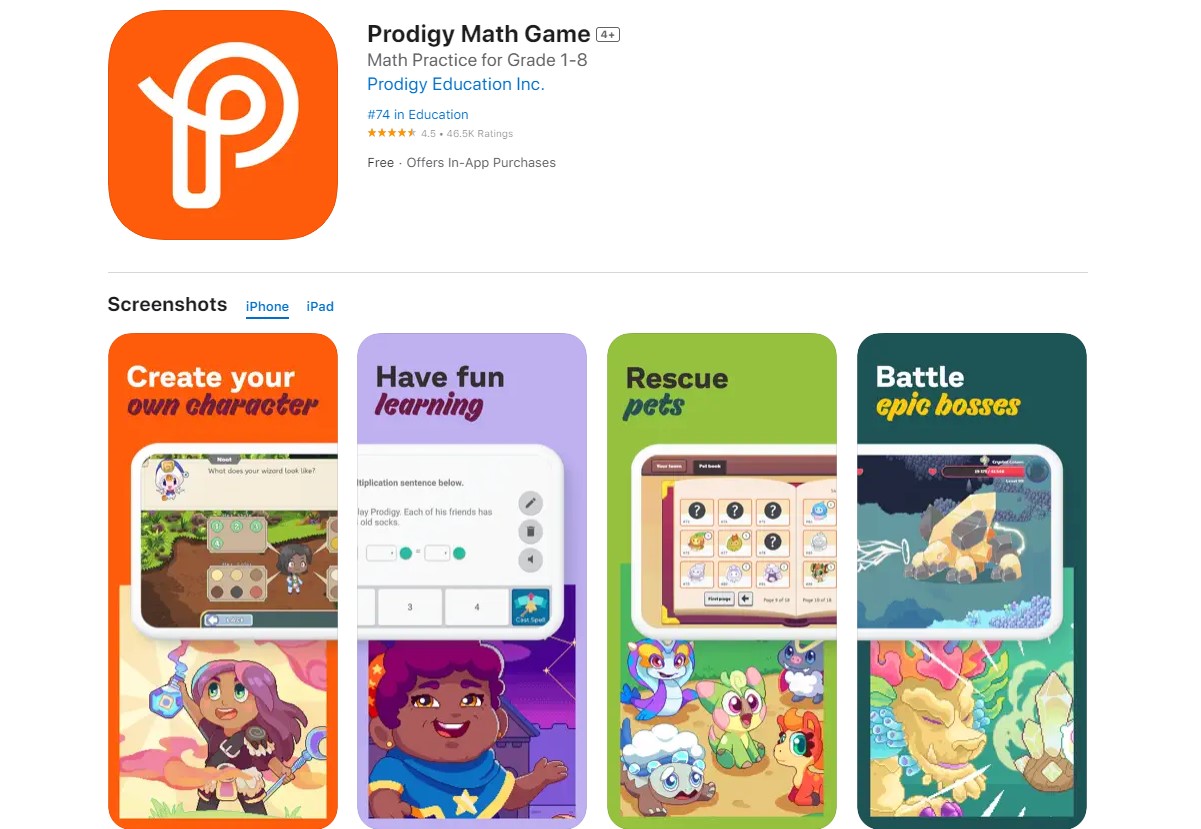 prodigy Best Apps For Maths