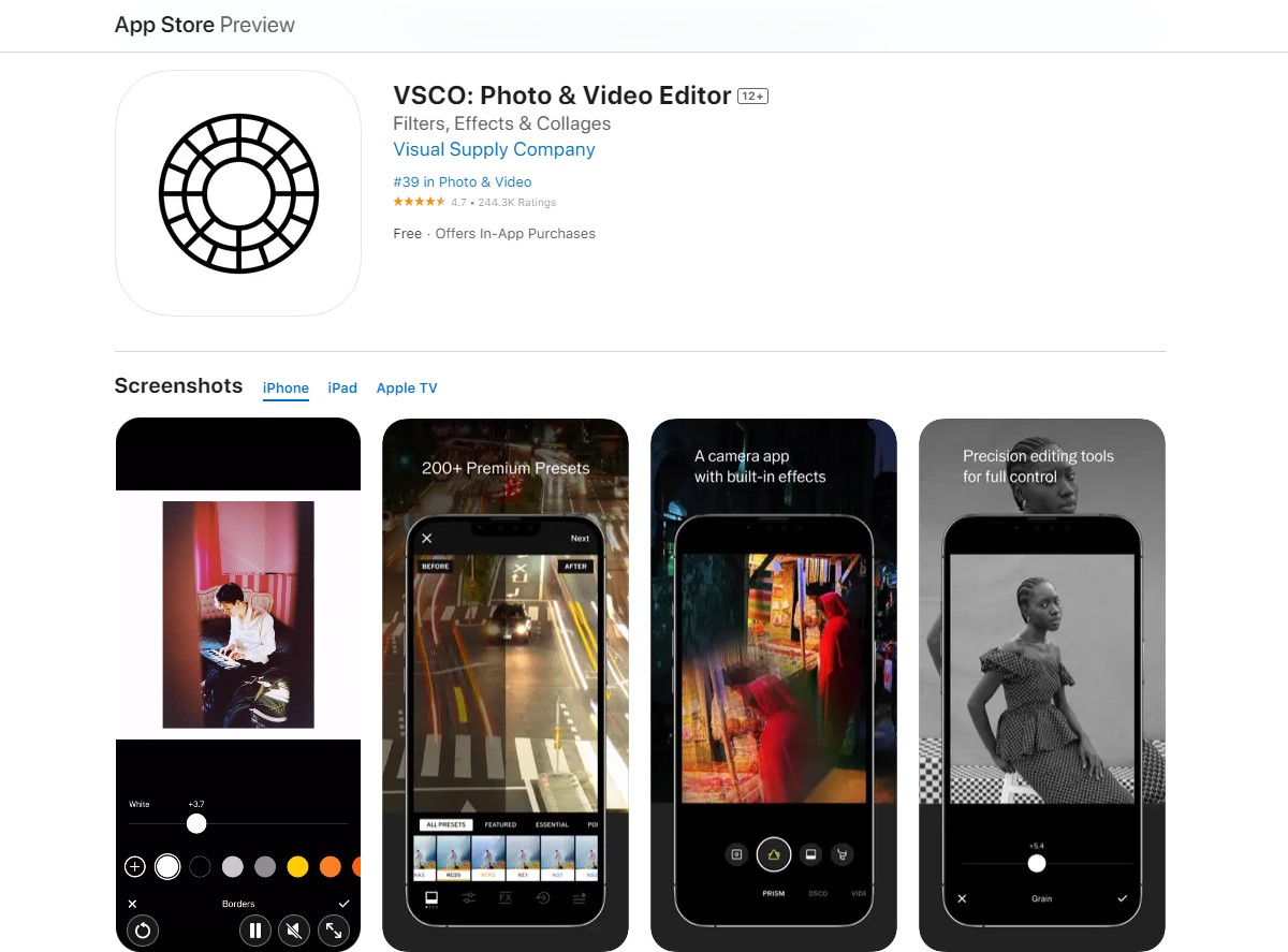vsco Best Apps for Photography