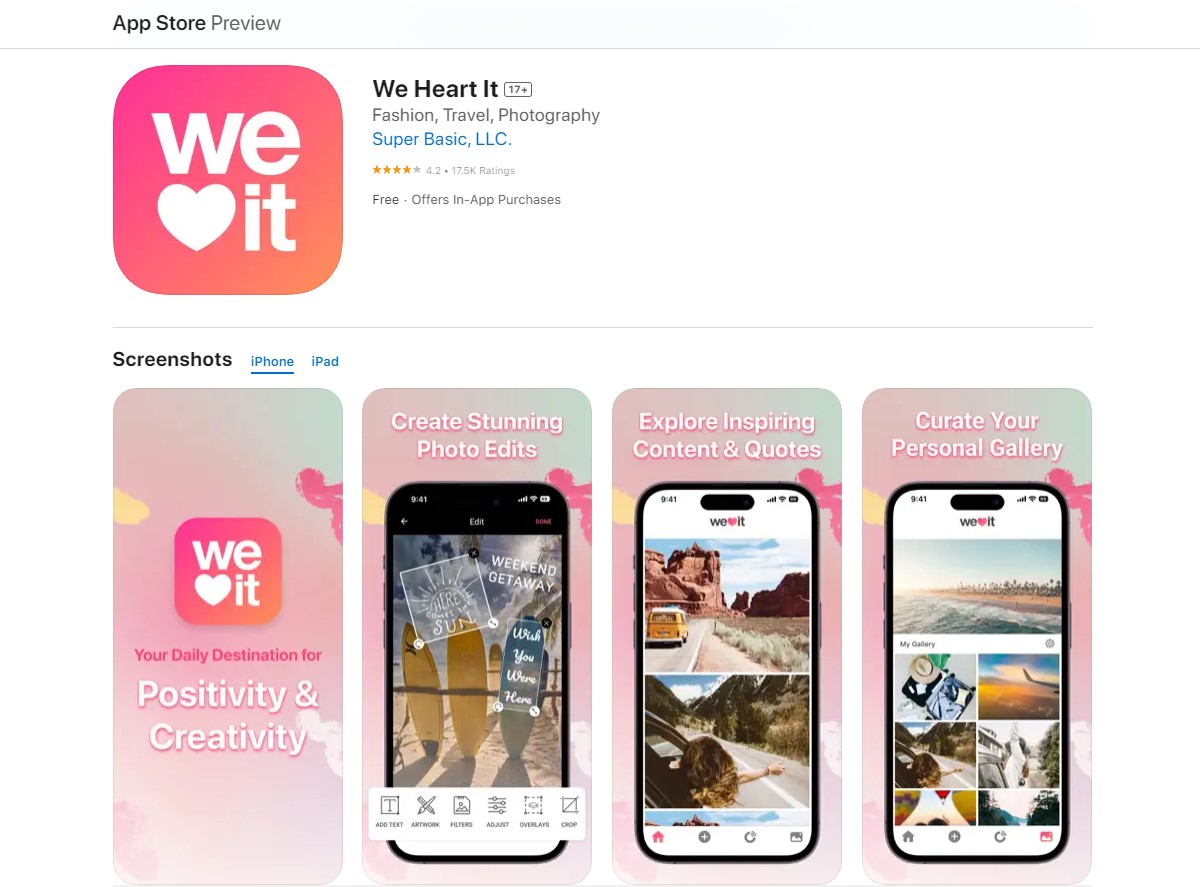 we heart it Apps For Teen Girls