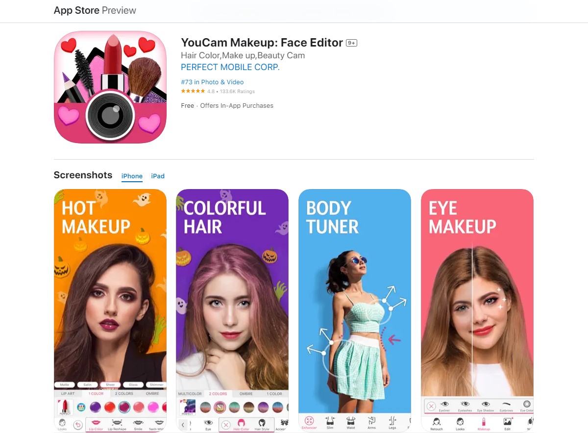 youcam makeup Apps For Teen Girls