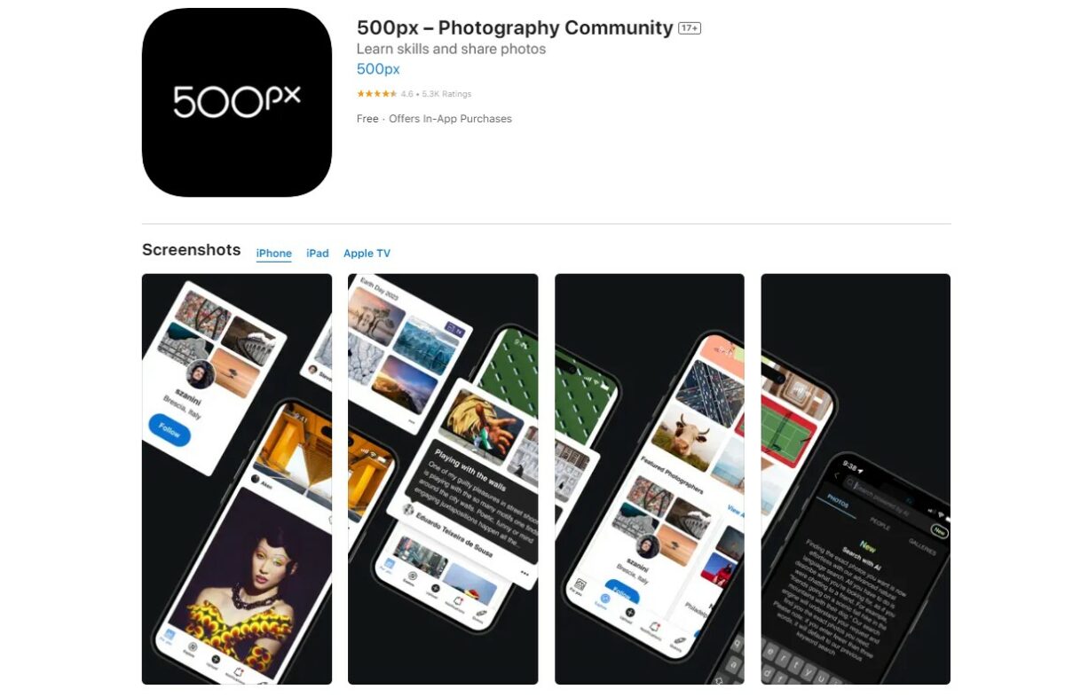 500px Best Apps for Photos