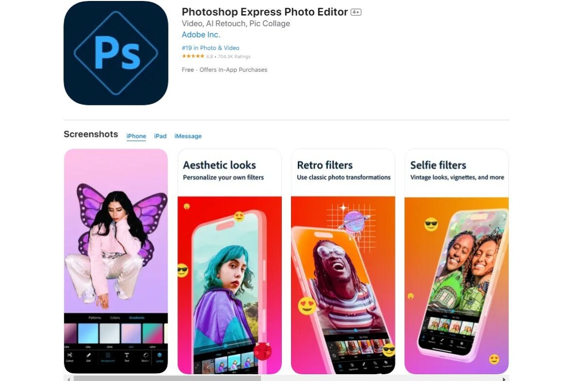Adobe Photoshop Express Best Free Apps for iPhone
