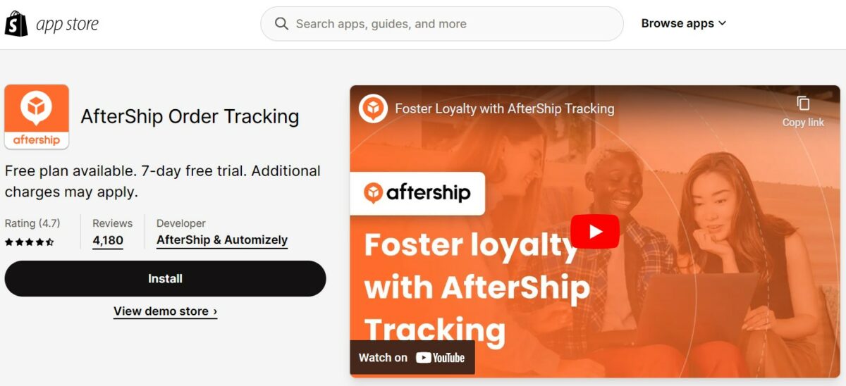 AfterShip Best Shopify Apps