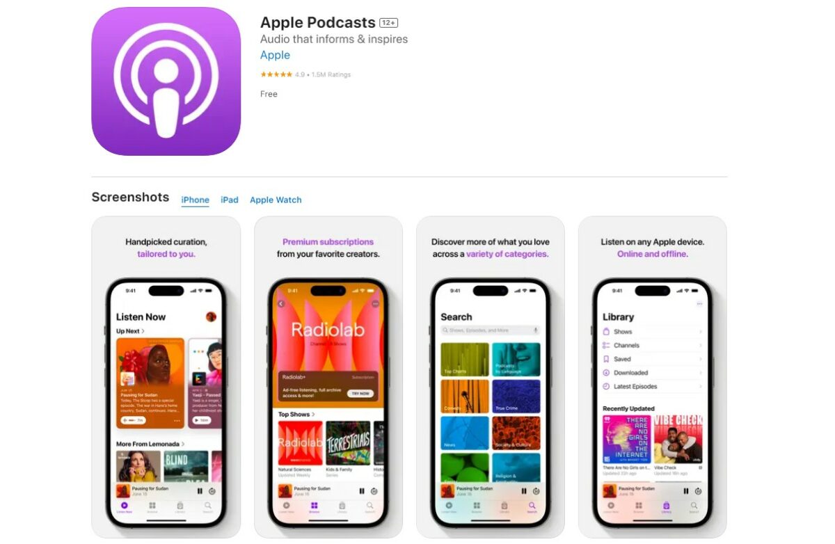 Apple Podcasts Best Free Apps for iPhone