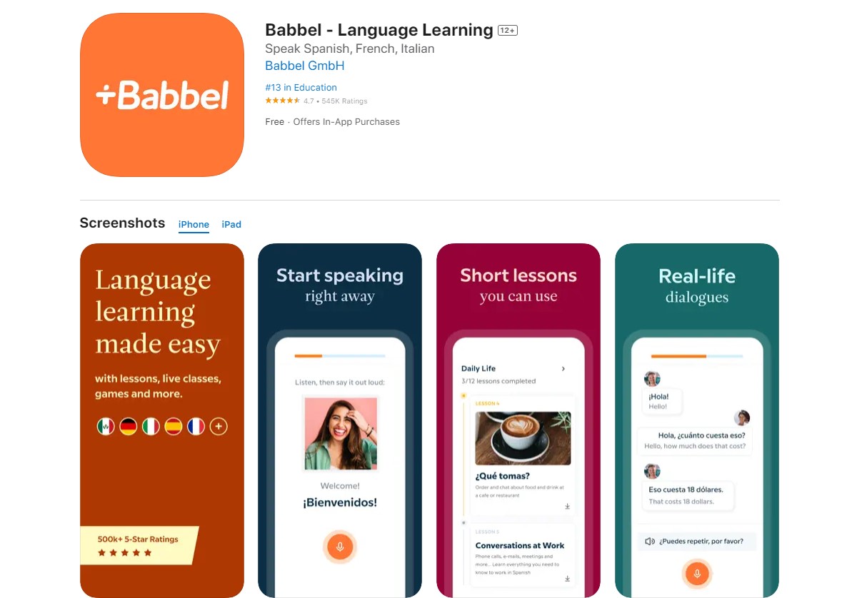 babbel Best Apps for Learning English