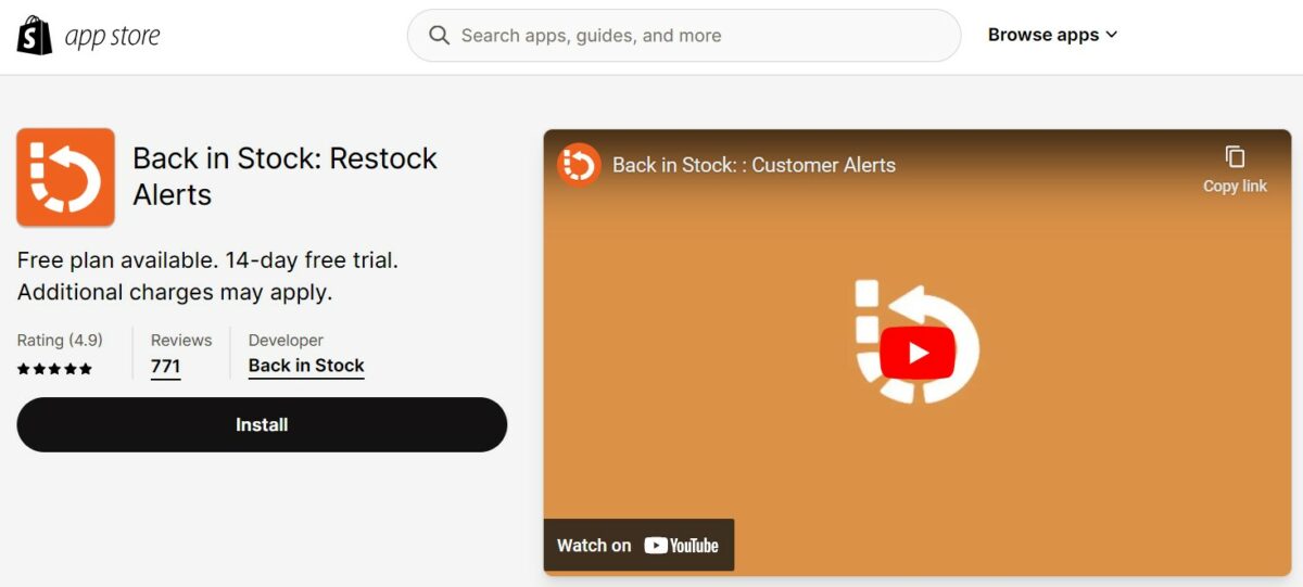 Back In Stock Best Shopify Apps