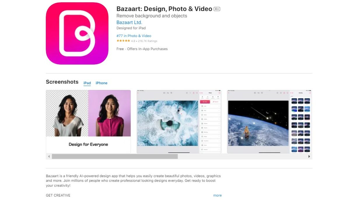 Bazaart Best Apps for Photos
