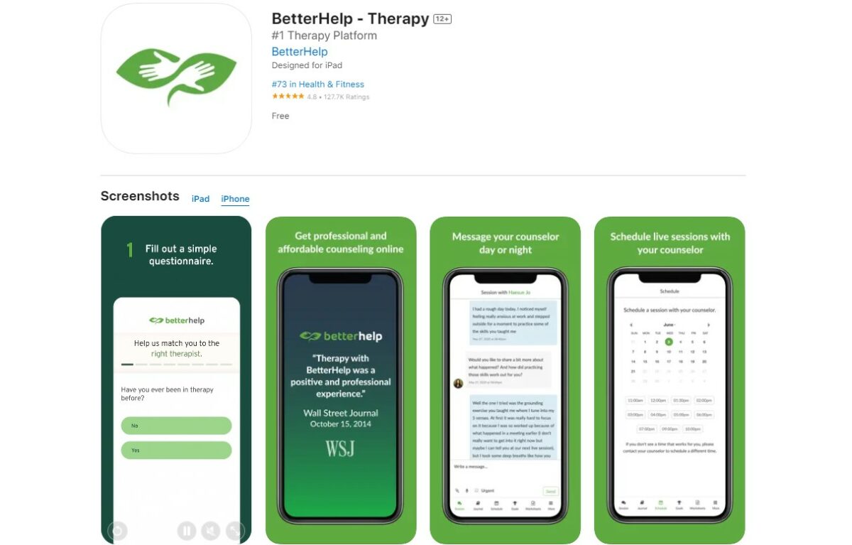 BetterHelp Best Apps for Mental Health
