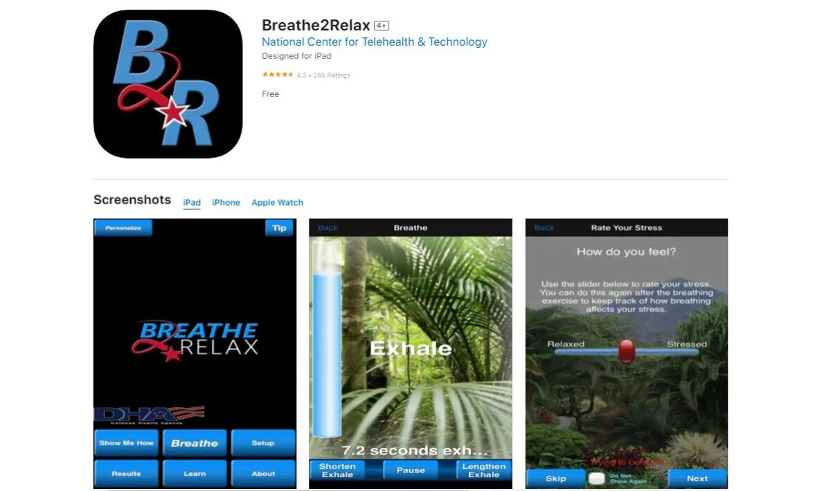 Breathe2Relax Best Apps for Mental Health