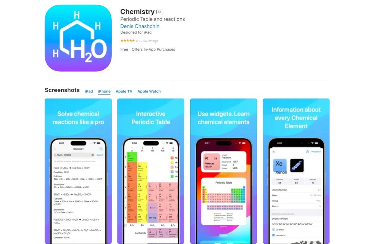 Chemistry By Denis Chaschin Best Apps for Chemistry