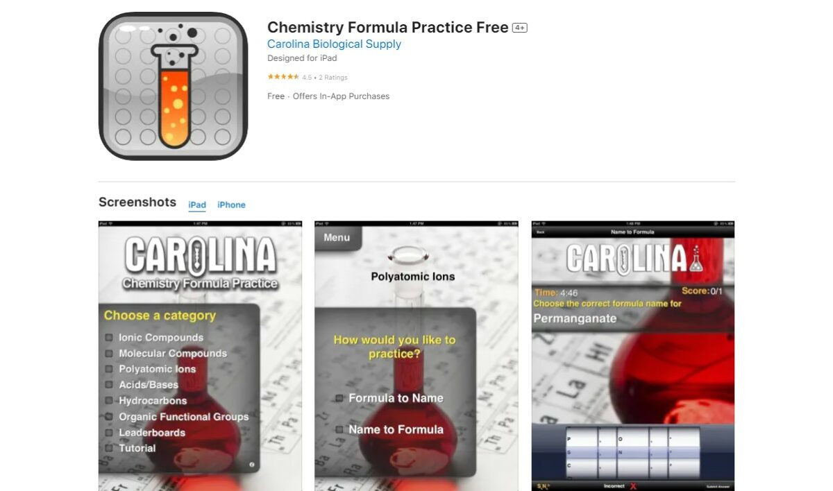Chemistry Formula Practice Best Apps for Chemistry