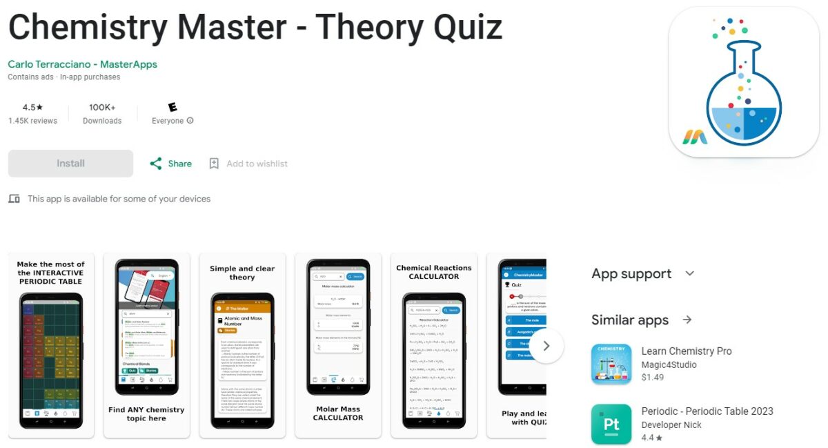 Chemistry Master Best Apps for Chemistry