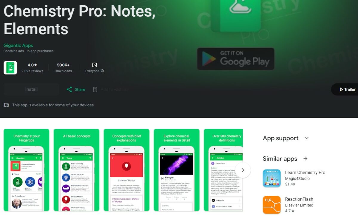 Chemistry Pro 2023 – Notes, Dictionary & Elements Best Apps for Chemistry
