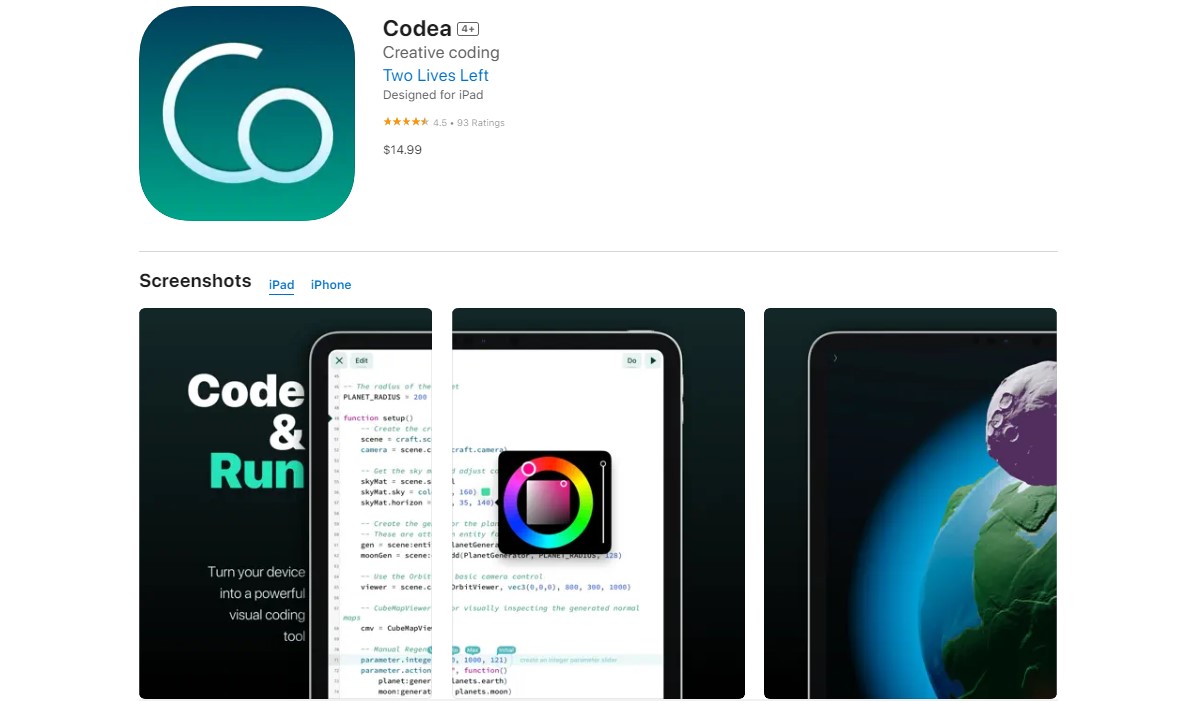 Codea Best Apps for iPad Pro