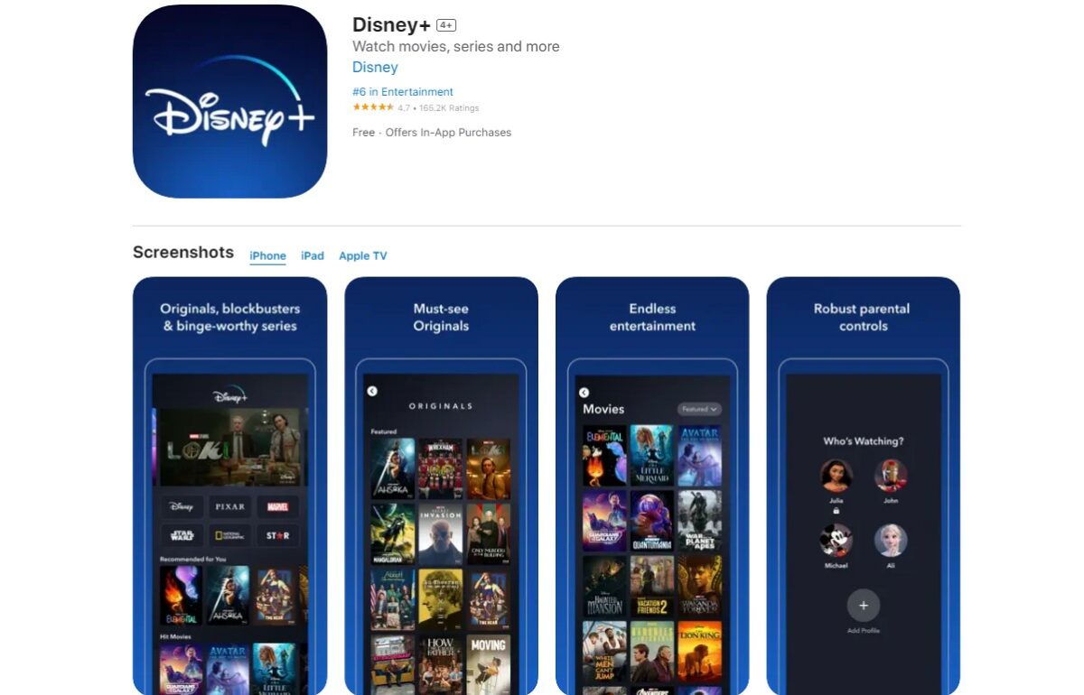 Disney+ Best Free Apps for iPhone