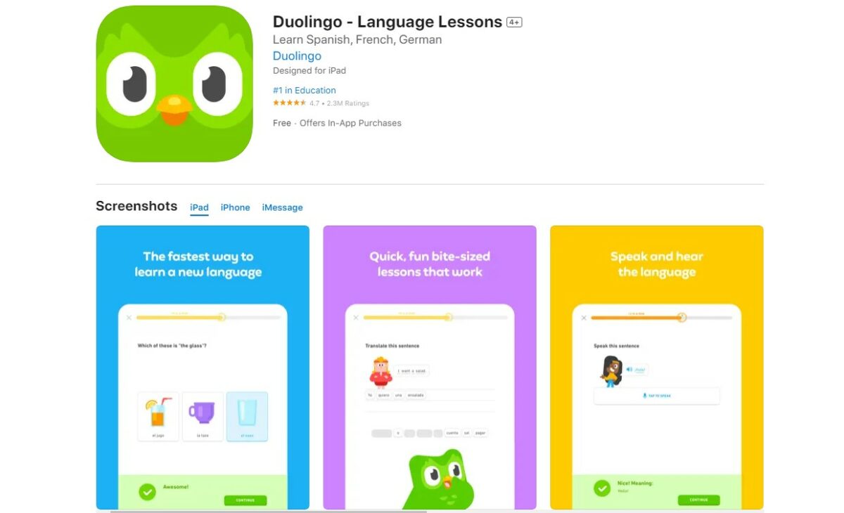 Duolingo Best Free Apps for iPhone