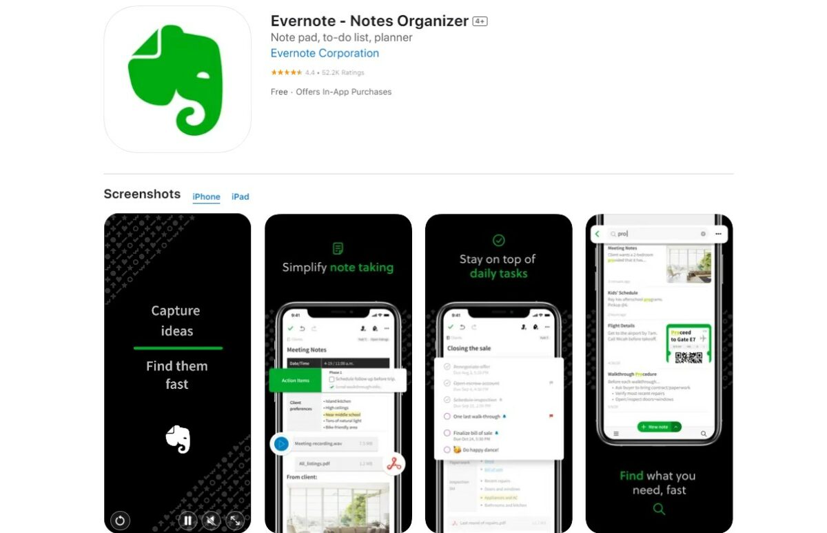 Evernote Best Apps for College Students