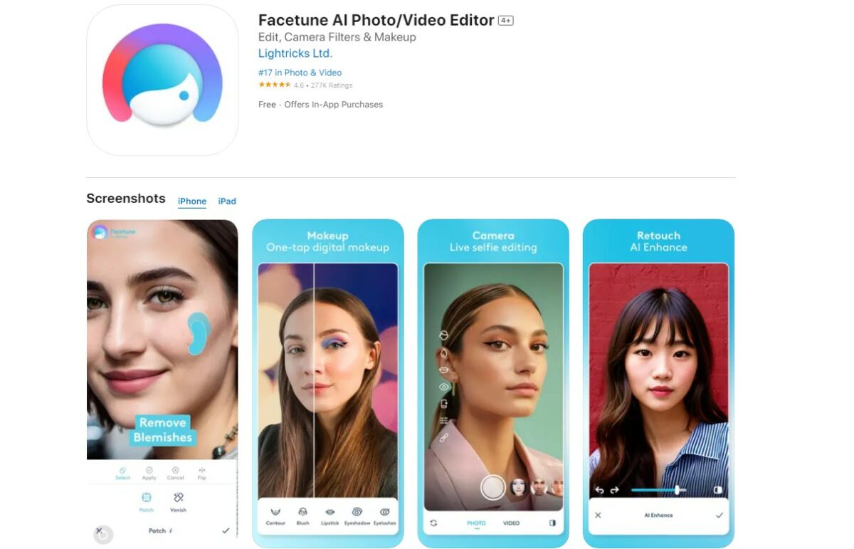 Facetune2 Best Apps for Photos