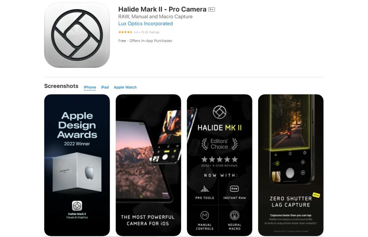 Halide Mark II Best Apps for Photos