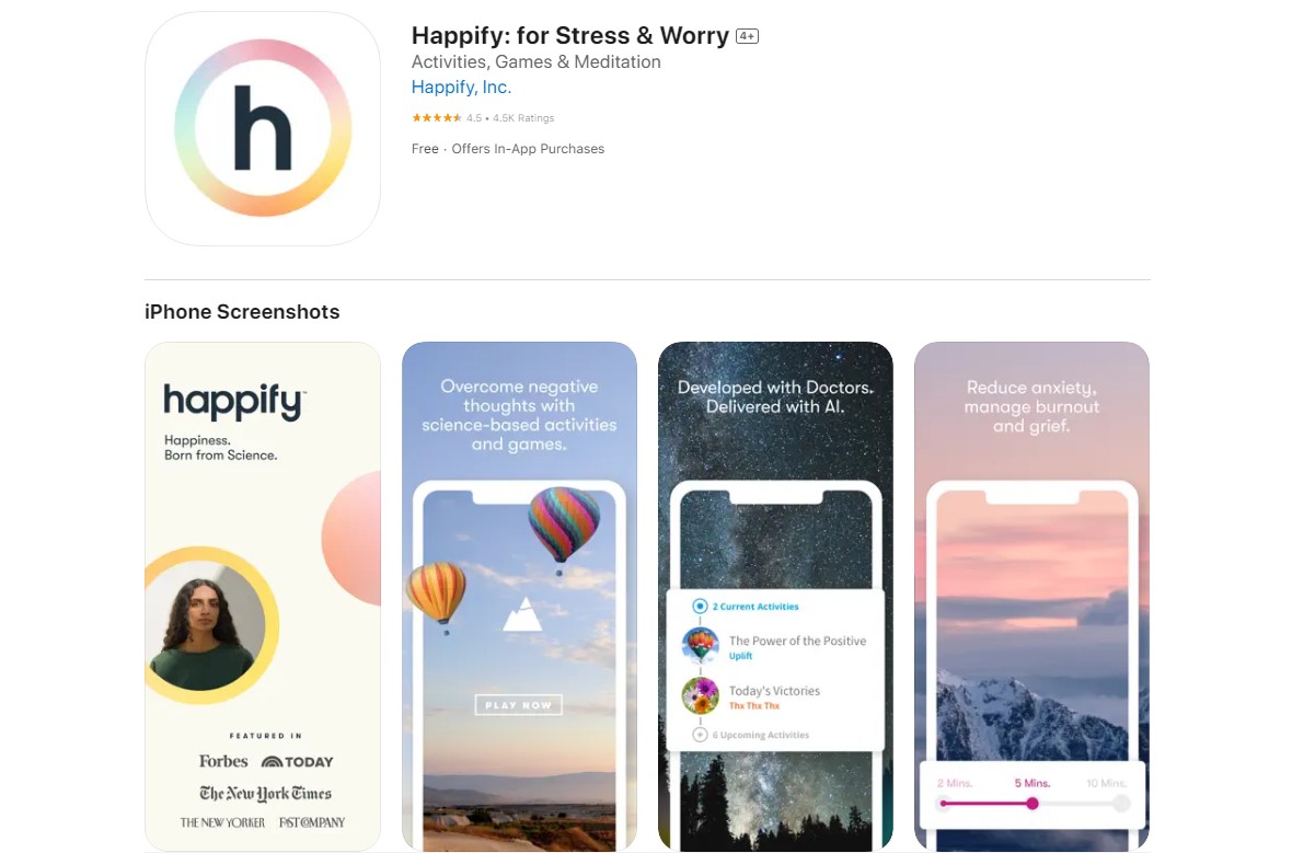 Happify Best Apps for Mental Health