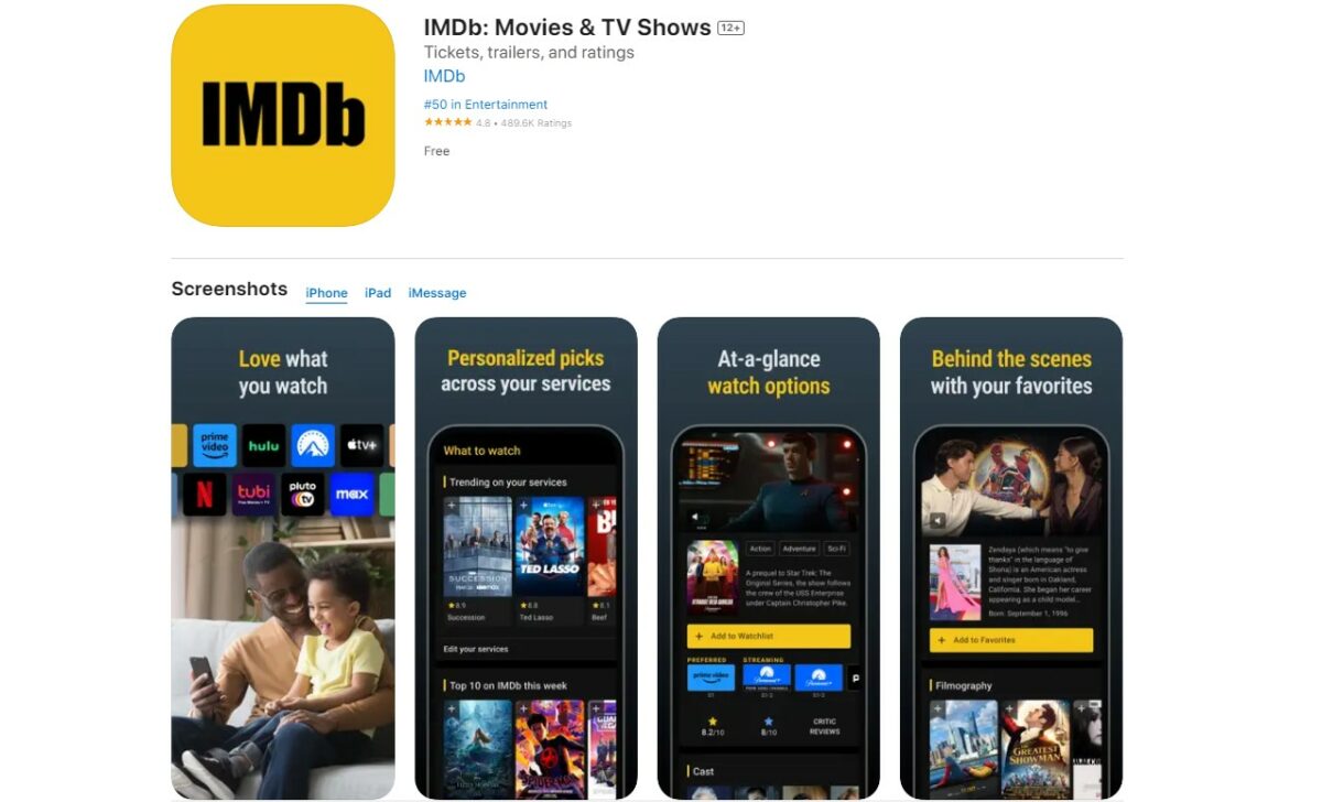 IMDb Best Free Apps for iPhone
