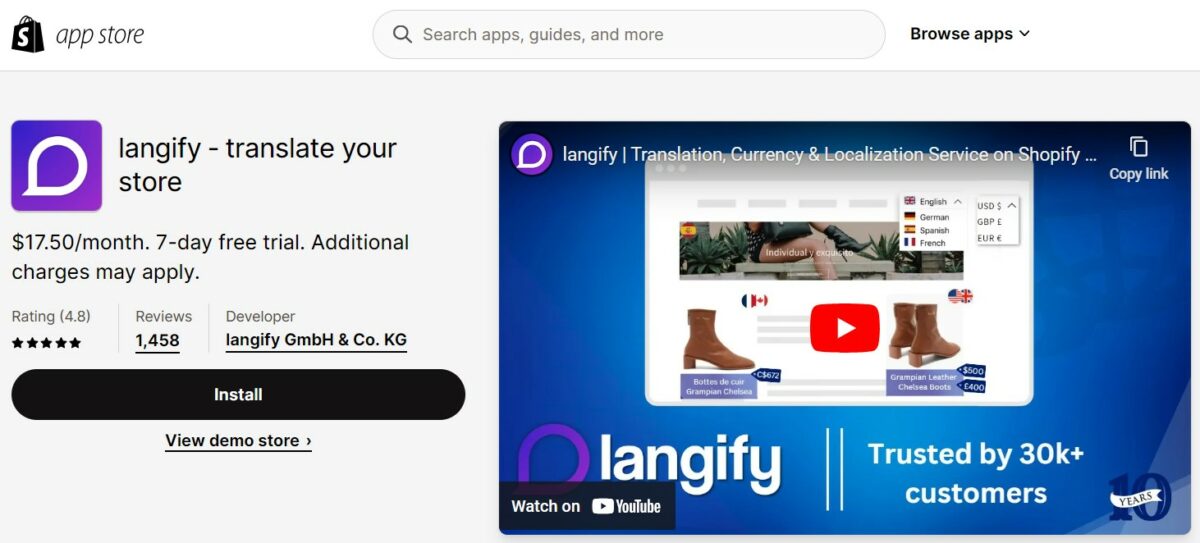 Langify Best Shopify Apps