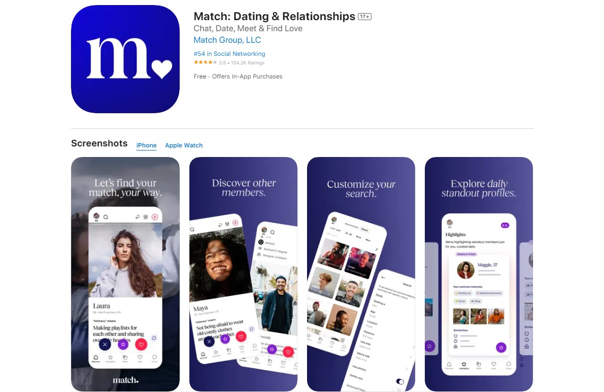 Match Dating Apps for Over 50