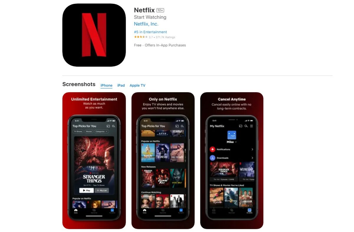 Netflix Best Free Apps for iPhone