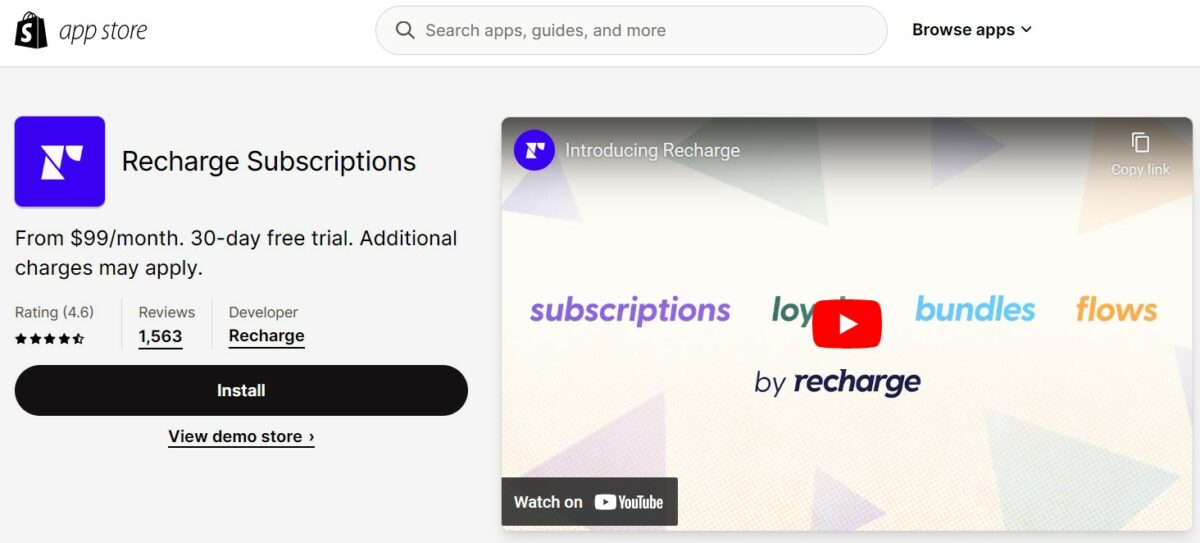 ReCharge Subscriptions Best Shopify Apps
