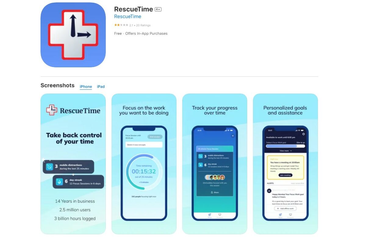 RescueTime Best Apps for Virtual Assistants