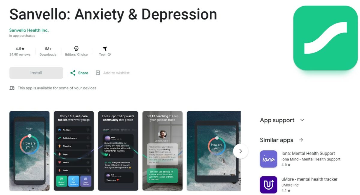 Sanvello Best Apps for Mental Health