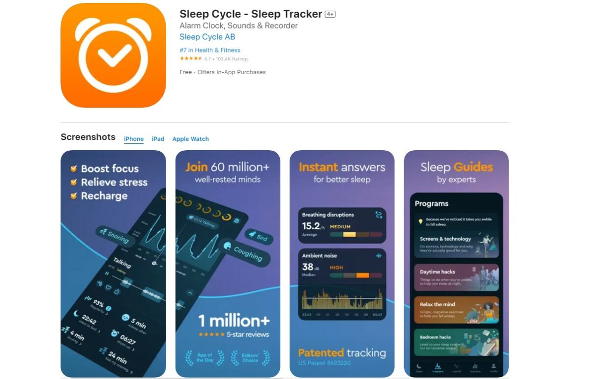 Sleep Cycle Best Free Apps for iPhone