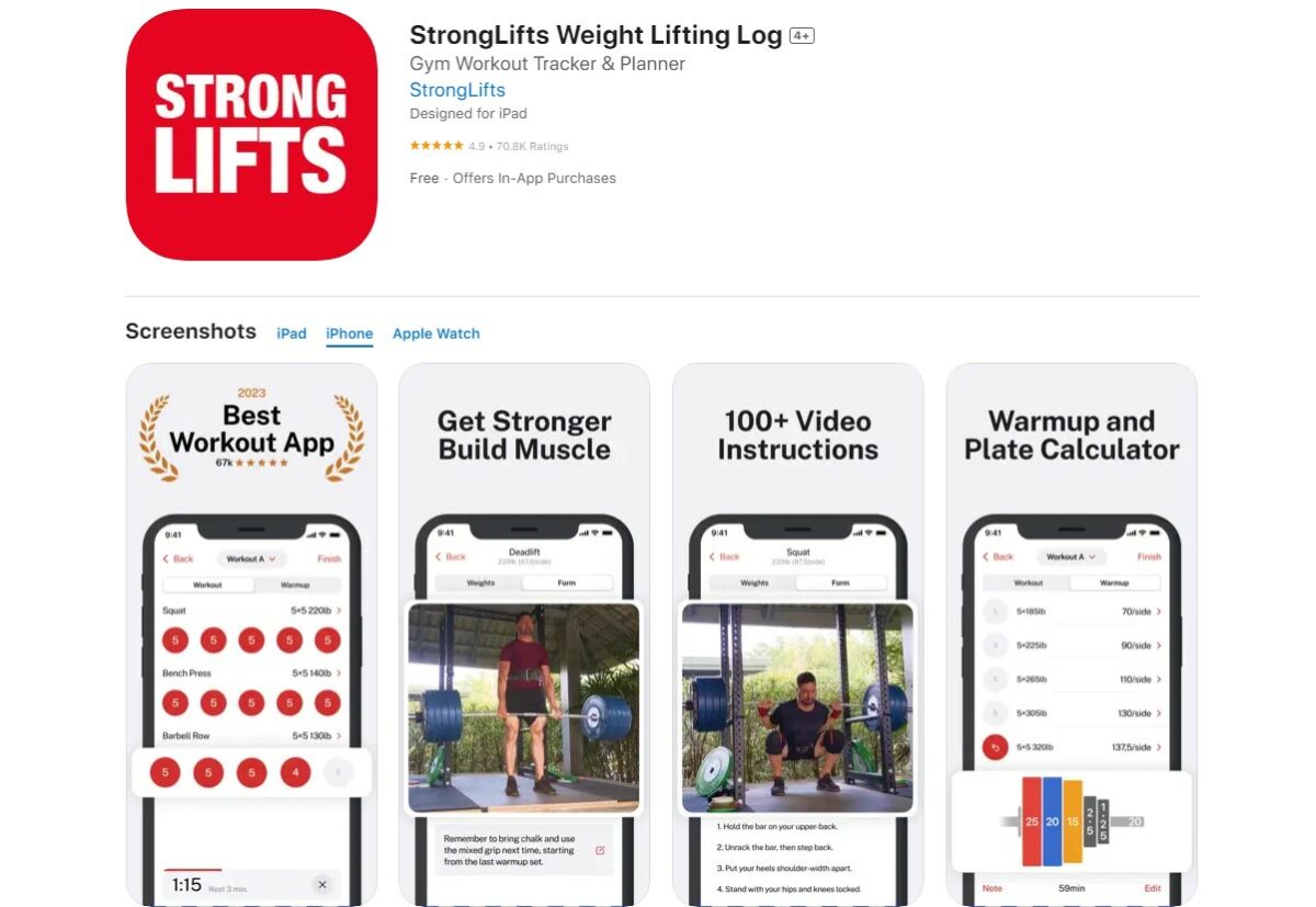 stronglifts Best Apps for Workout