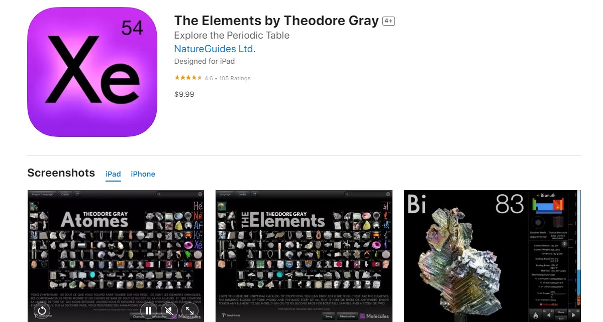 The Elements by Theodore Gray Best Apps for Chemistry