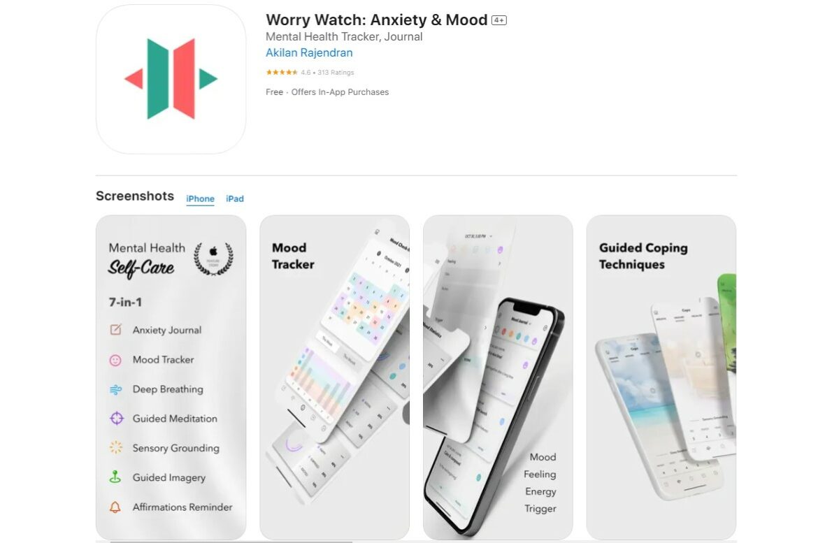 Worry Watch Best Apps for Mental Health