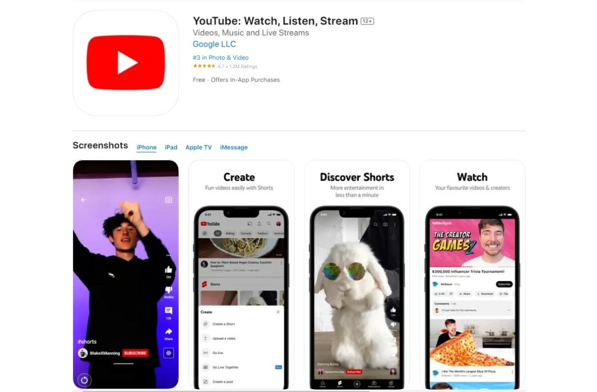 YouTube Best Free Apps for iPhone