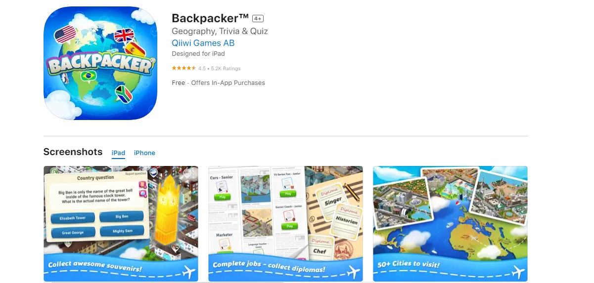 backpacker Best Quiz Apps