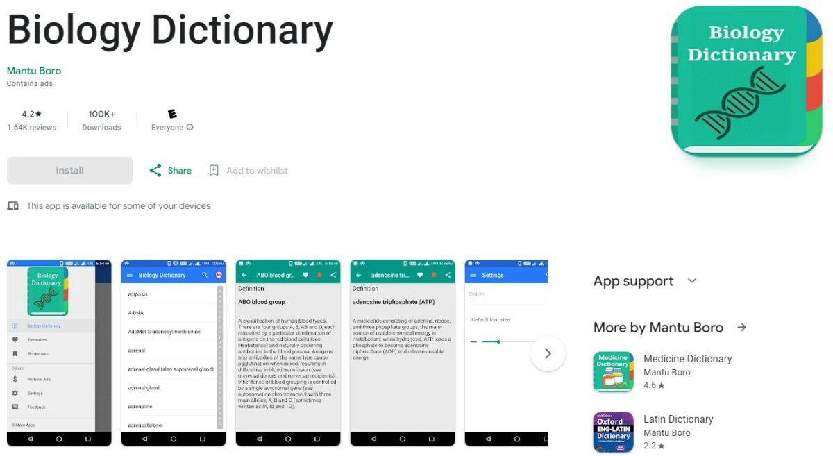 biology dictionary Best Apps for Biology