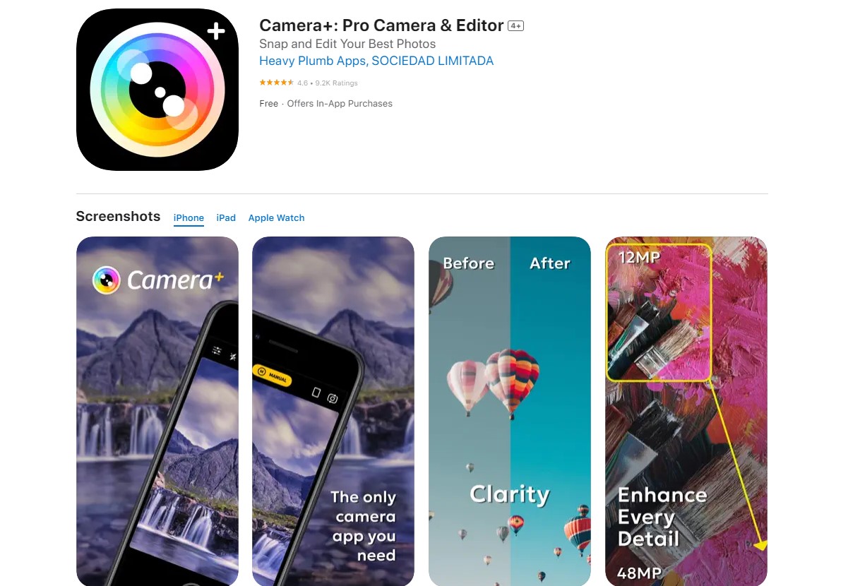 camera+ Best Apps for Photography