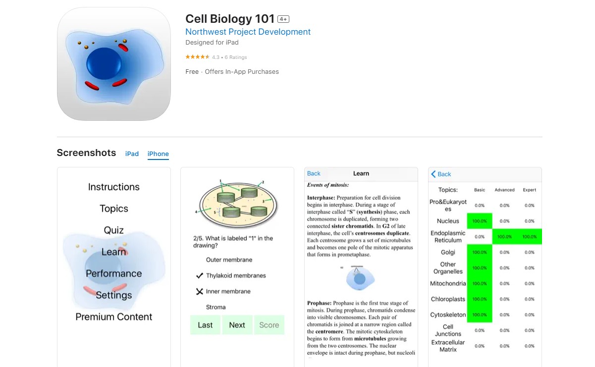 cell biology 101 Best Apps for Biology