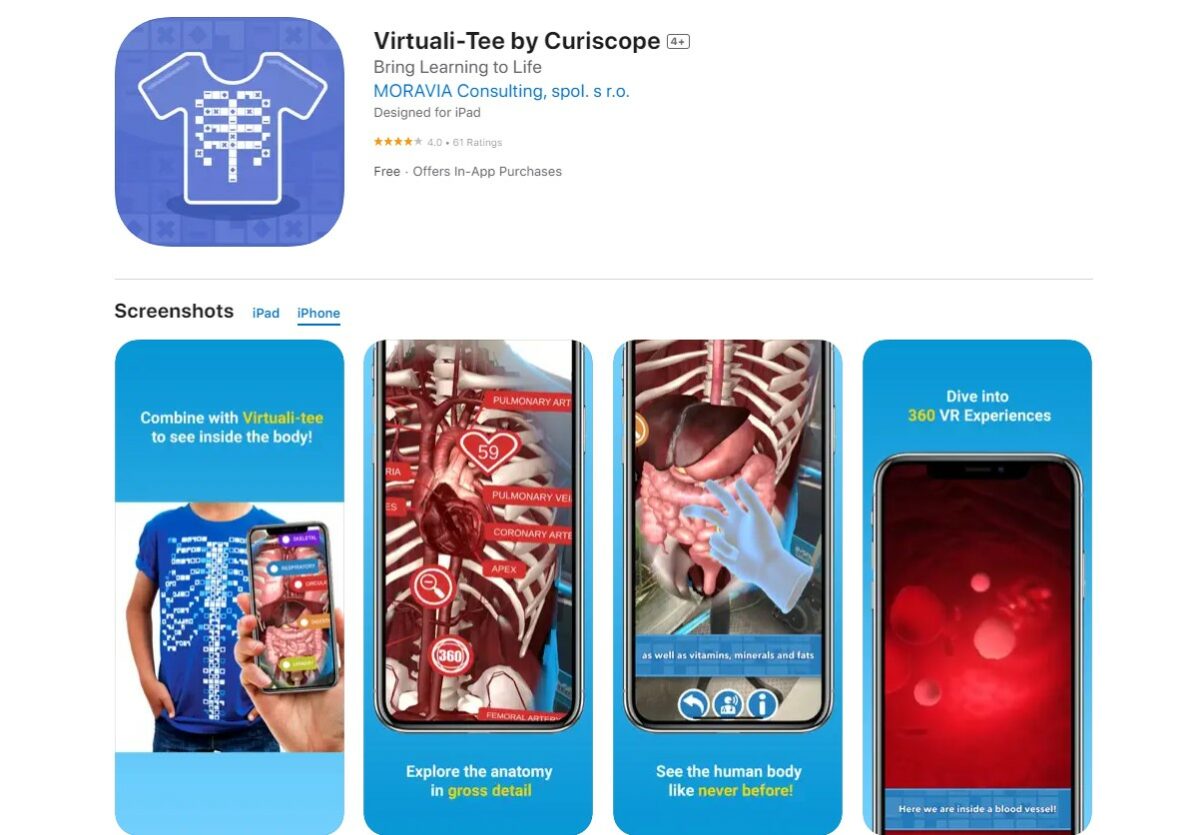 curiscope virtuali tee Best Apps for Biology