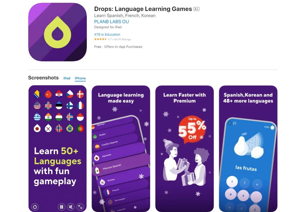 drops Best Apps for Learning English