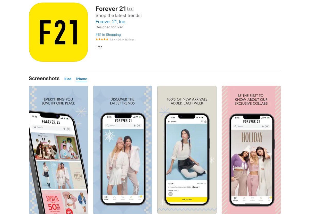 forever 21 Best Apps For Online Shopping