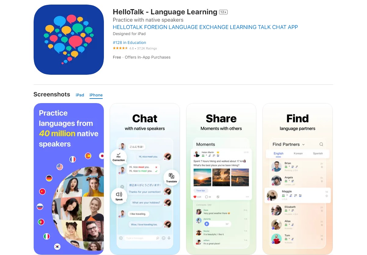 hellotalk Best Apps for Learning English