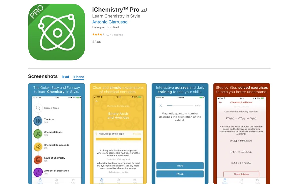 iChemistry™ Pro Best Apps for Chemistry
