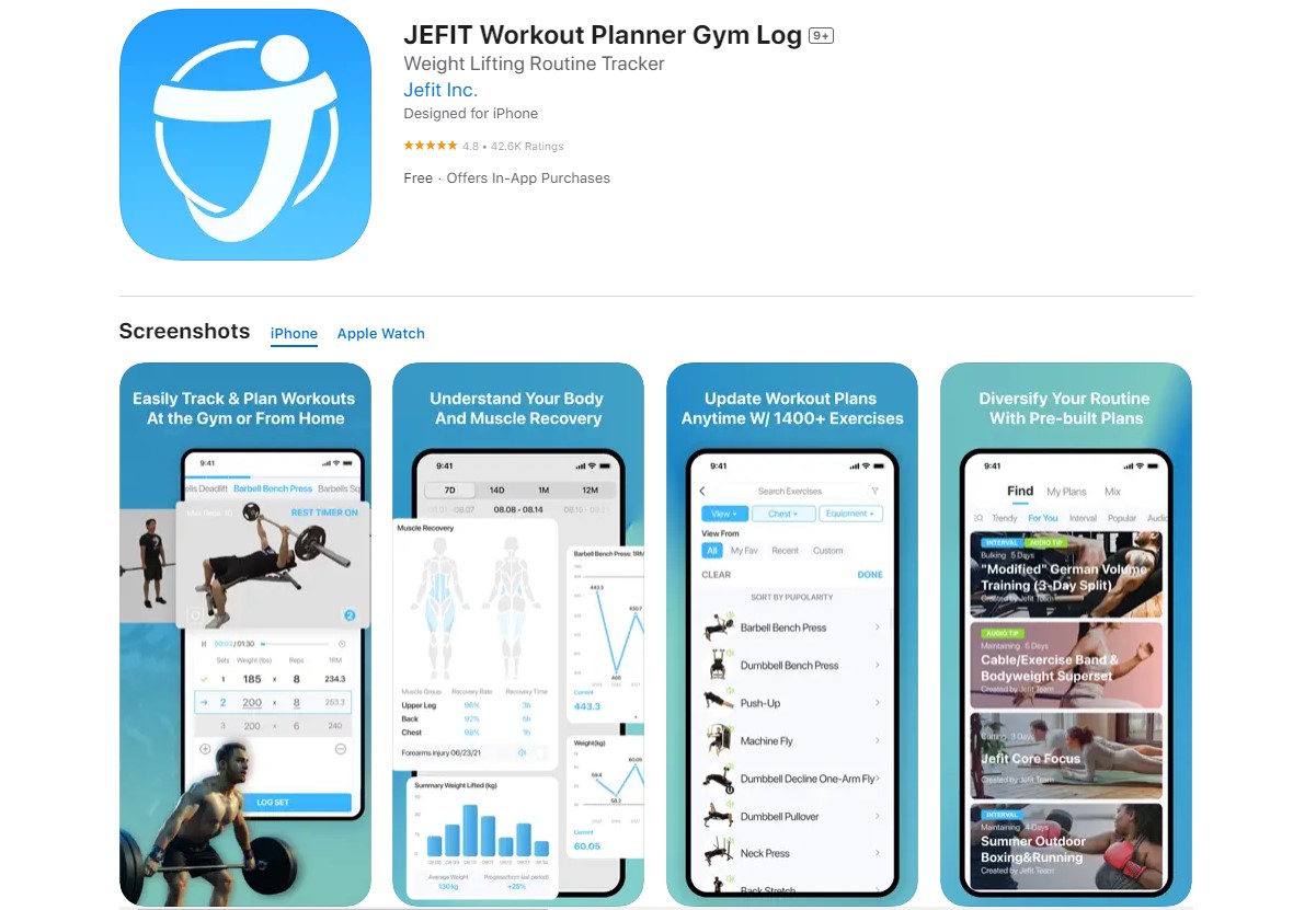 jefit Best Apps for Workout